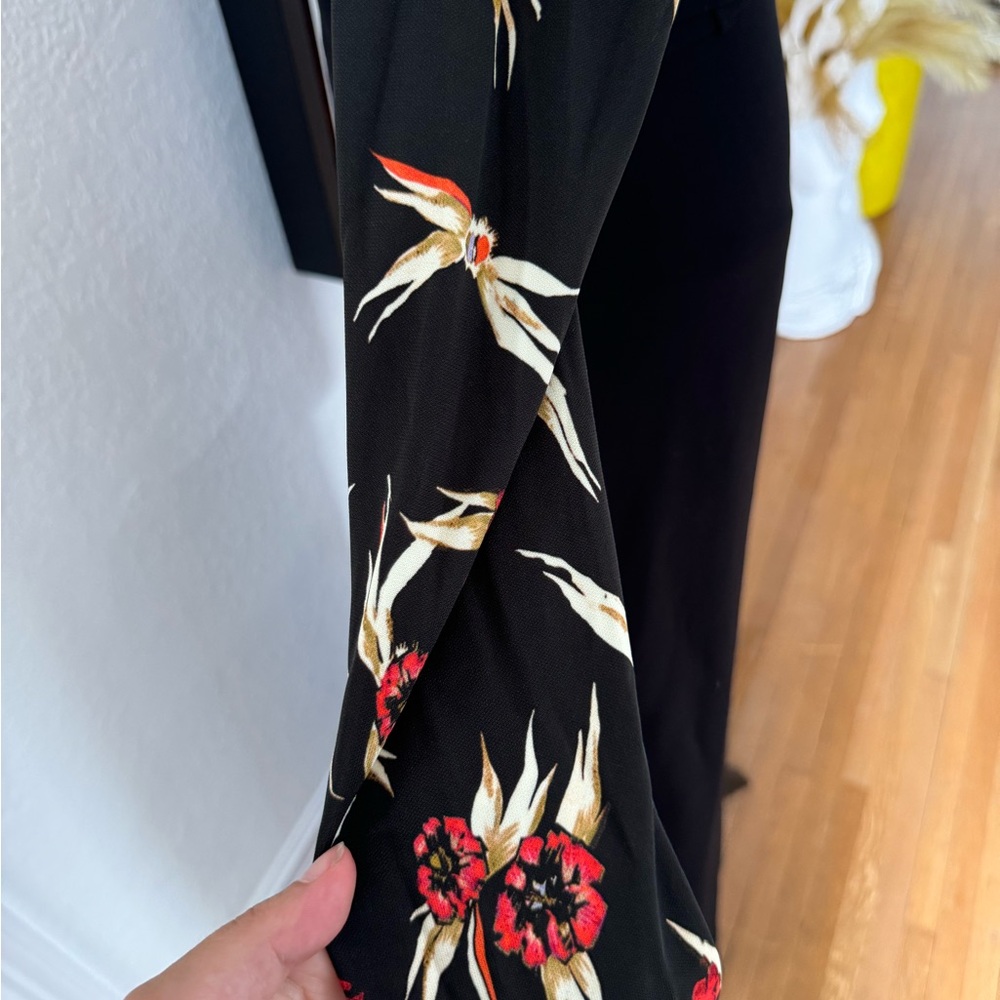 Isabel Marant Black Blouse with Red and Cream Floral Design - Picture 4 of 10